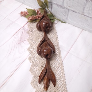 Antique Salvage Furniture Ornament, Old Carved Wood Pediment, vintage frieze