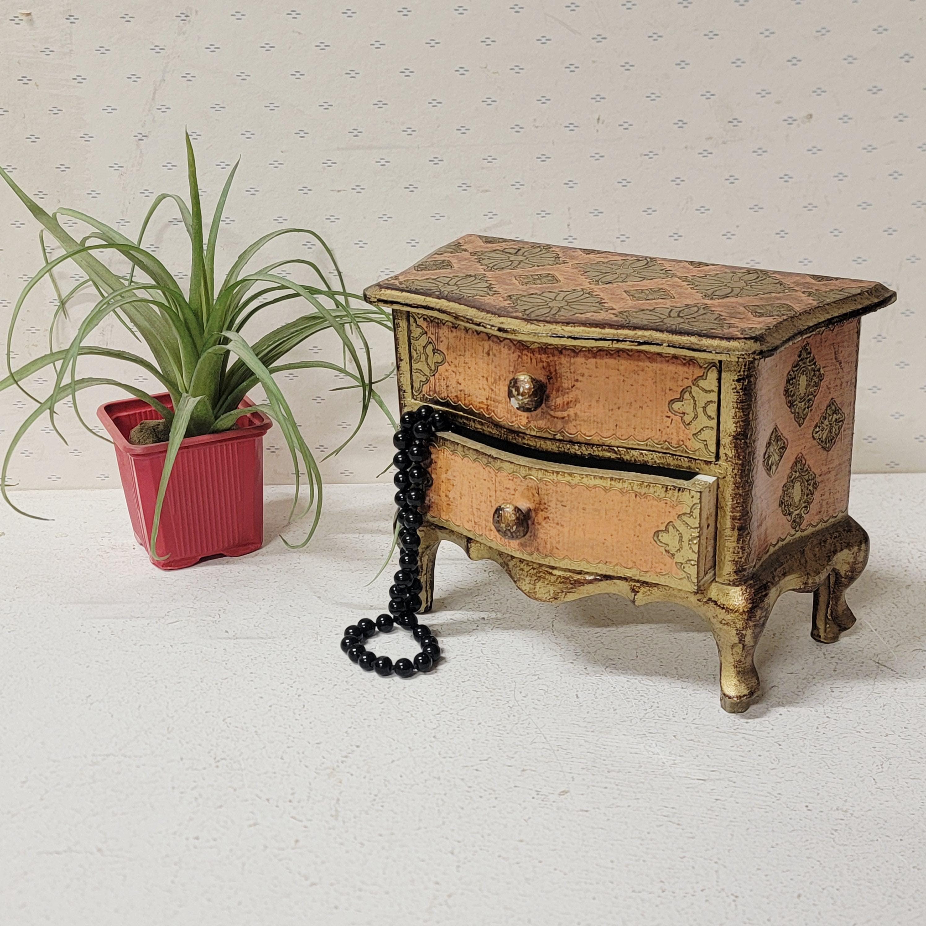 Boîte à Bijoux Vintage En Bois - Lot De 2 - Organisateur Pour Bagues, Colliers, Boucles D'oreilles - Cadeau Féminin élégant