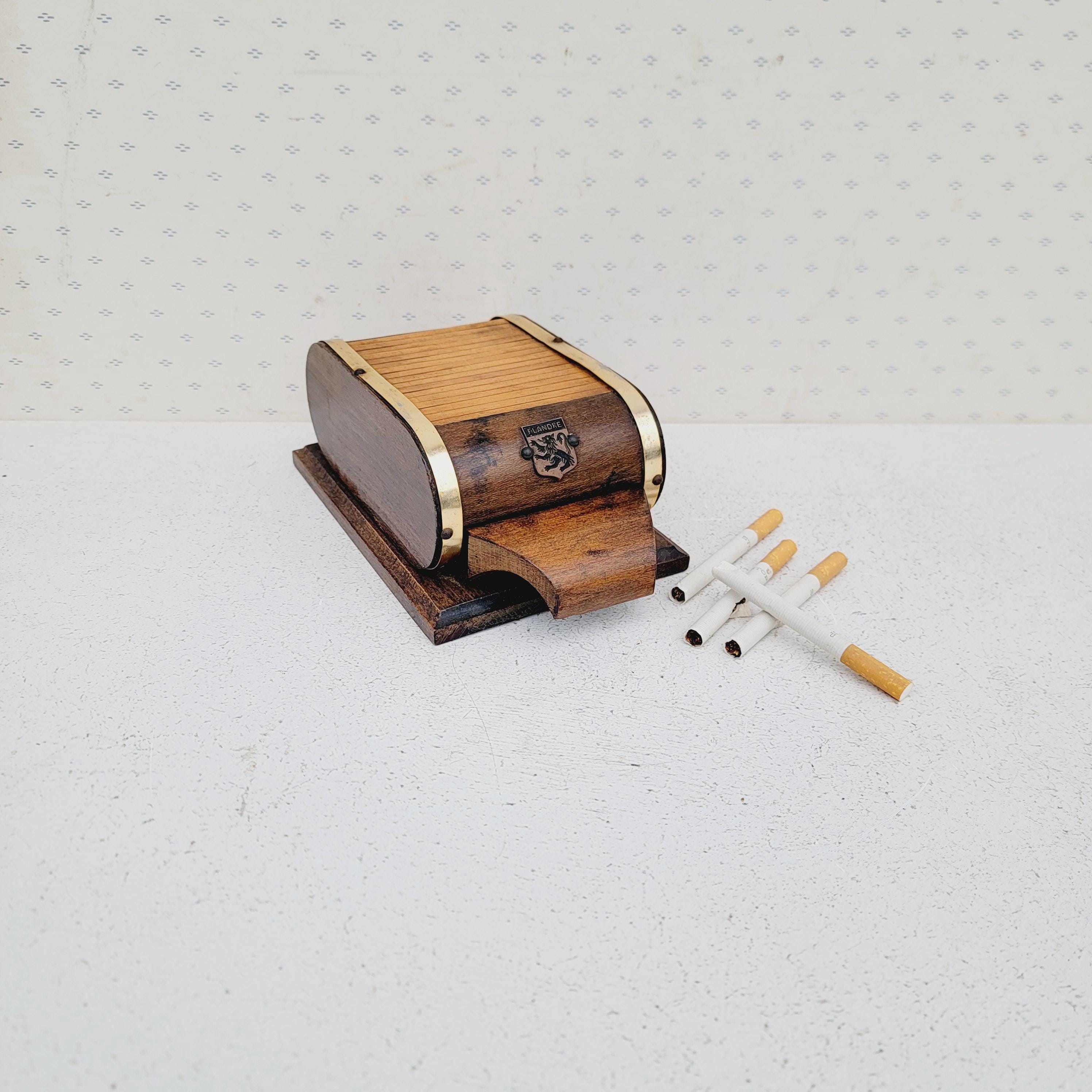 Cigarettes Dispenser With Roll Top, Vintage Cigarettes Holder