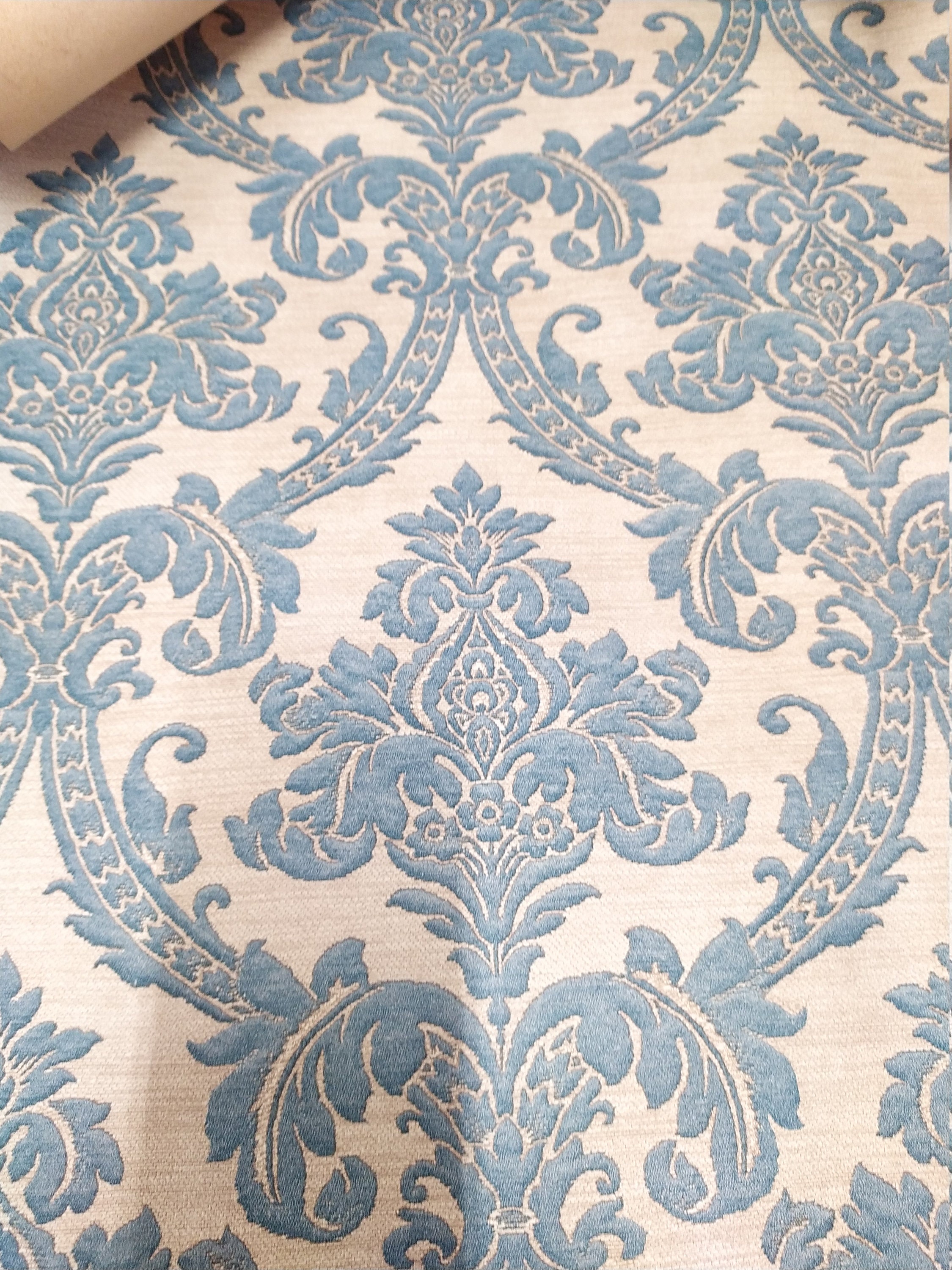 Vintage Damask wallpaper wall covering antique wallpaper Etsy