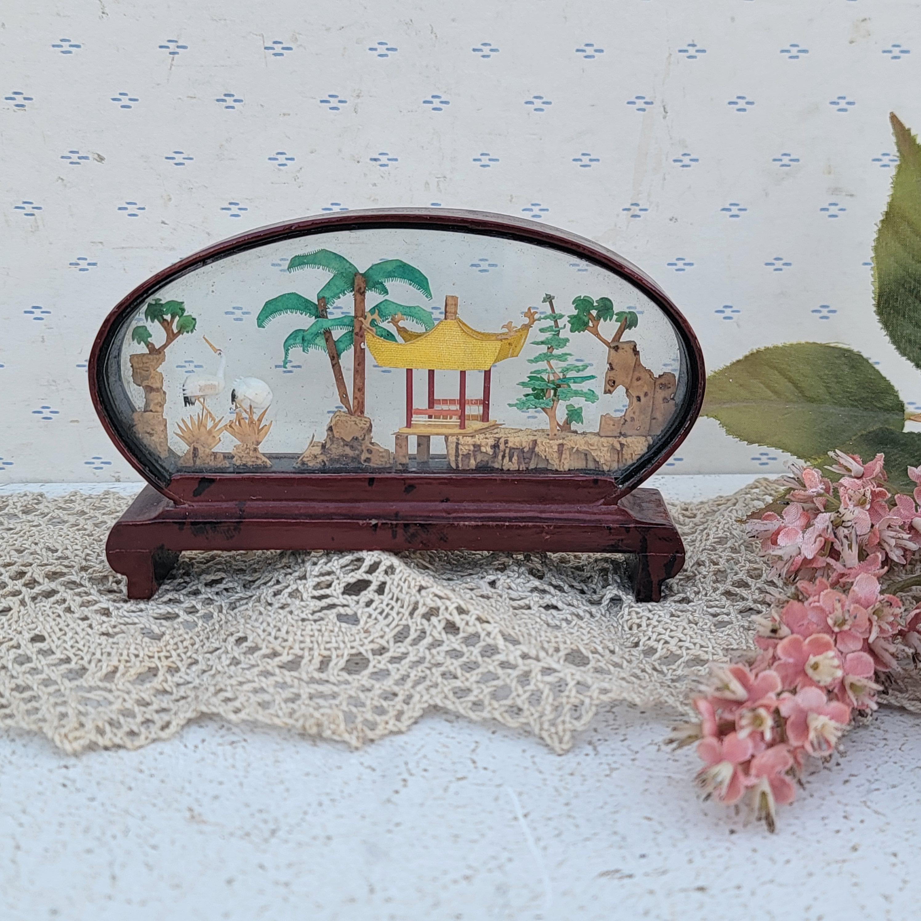 Ancienne œuvre D’art Laquée Asiatique – Vintage/Retro