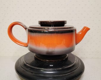 Mid century teapot 70s, orange teapot made in Italy