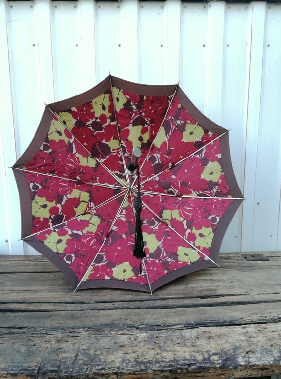 Antique italian parasol, umbrella with chiseled me