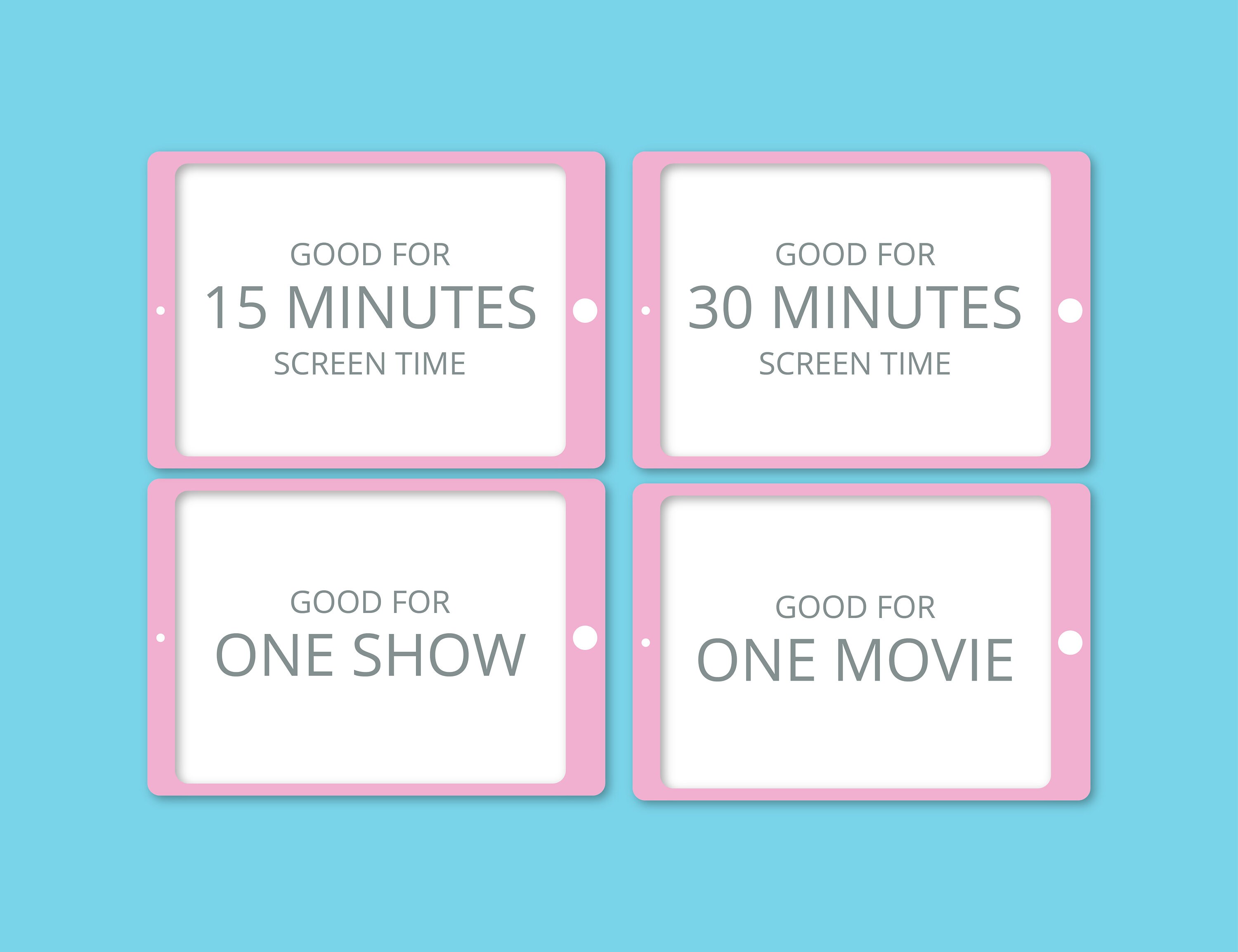 Pink Screen Time Printable Pink Screen Time Tickets: Reward Coupons (PDF) - Etsy