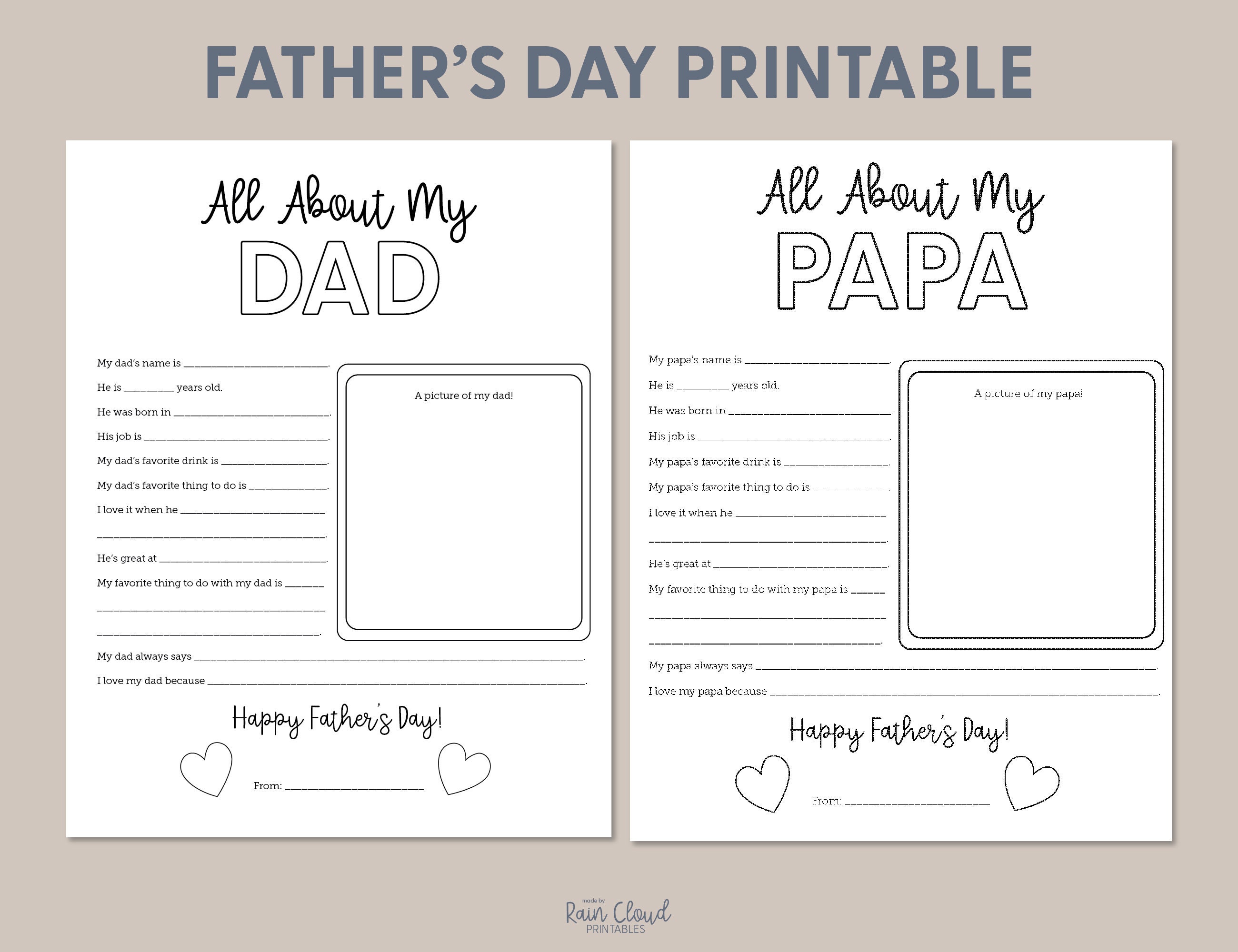 All About My Dad Father 39 s Day Printable - Il Fullxfull.5015970733 C0d5 