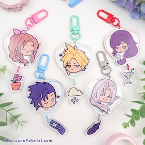 FINAL FANTASY VII Remake Charms - Cloud, Tifa, Aerith, Zack, Sephiroth