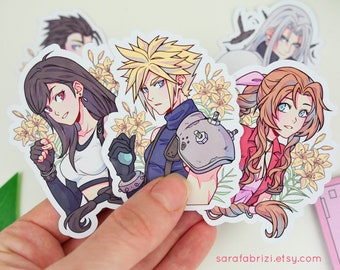 Final Fantasy 7 Remake High Quality Vinyl Sticker Set - Cloud, Aerith, Tifa, Zack, Sephiroth