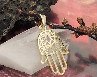 2 große Anhänger Charms Fatimas Hand Farbe bronze #S416