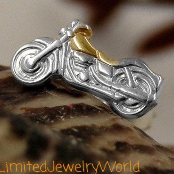 Kleines Accessoire für Motorrad Fans, Motorrad Ohrstecker, 8x4mm, aus Sterling Silber 925