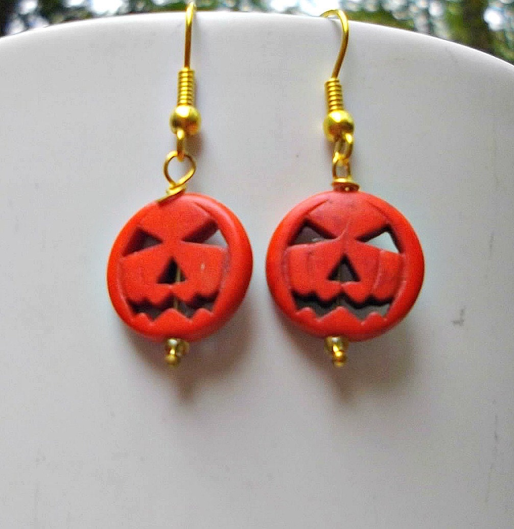 Halloween Earrings Pumpkin Earrings Jack O Lantern Earrings | Etsy