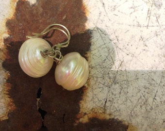 Large Freshwater Pearls, Pearl Dangle Earrings, Wedding Earrings, Bridal Earrings, White Pearl Earrings, Wedding Jewelry, Bridal Jewelry