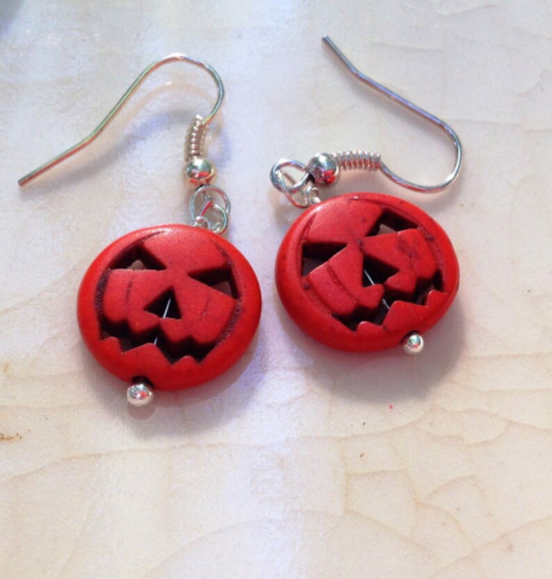 Halloween Earrings, Pumpkin Earrings, Jack O Lantern Earrings, Holiday ...