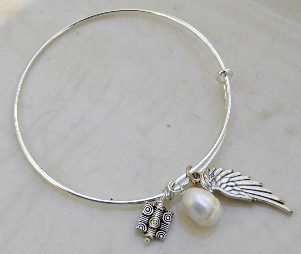 Charm Bangle Expandable Bracelet Stacking Bangle Stackable Etsy