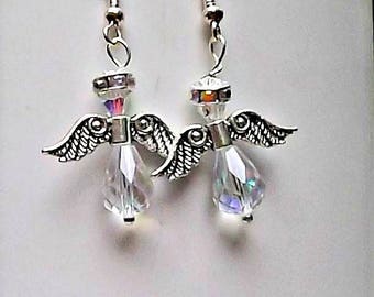 Angel Earrings, Holiday Earrings, Gift for Women, Faith Earrings, Angel Jewelry, Christmas Earrings, Guardian Angels, Angel Wing Earrings