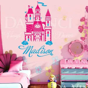 Princess Castle Personalized Custom Name Room Bedroom Vinyl Wall Decal Sticker Decoration