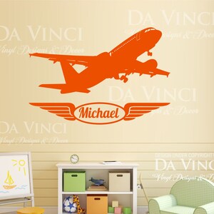 Airplane Aircraft Planes Aeroplane Custom Wall Name Vinyl Wall Decal Sticker