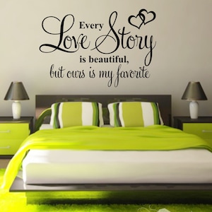 Love Story Vinyl Art Home Wall Bedroom Room Quote Decal Sticker Decoration Heart