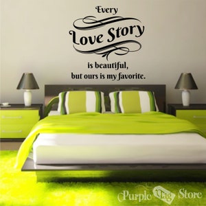 Love Story Vinyl Art Home Wall Bedroom Room Quote Decal Sticker Decoration