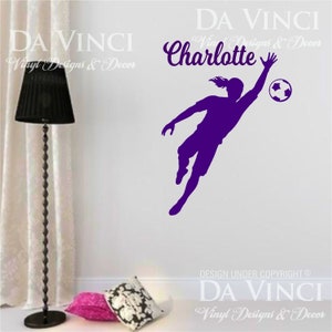 Soccer Player Goalkeeper Girl Decal Custom Name Wall Personalized Vinyl Sticker
