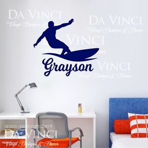 Surfer Surf Surfing Room Personalized Custom Name Vinyl Wall Decal Sticker D