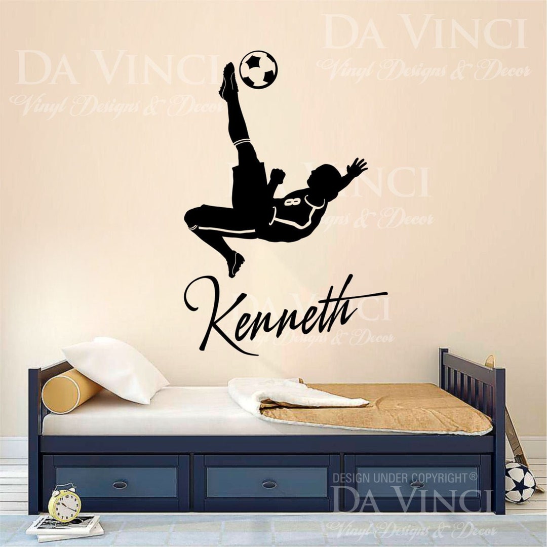 Soccer Player Decal Custom Name Wall Room Personalized Vinyl Sticker ...
