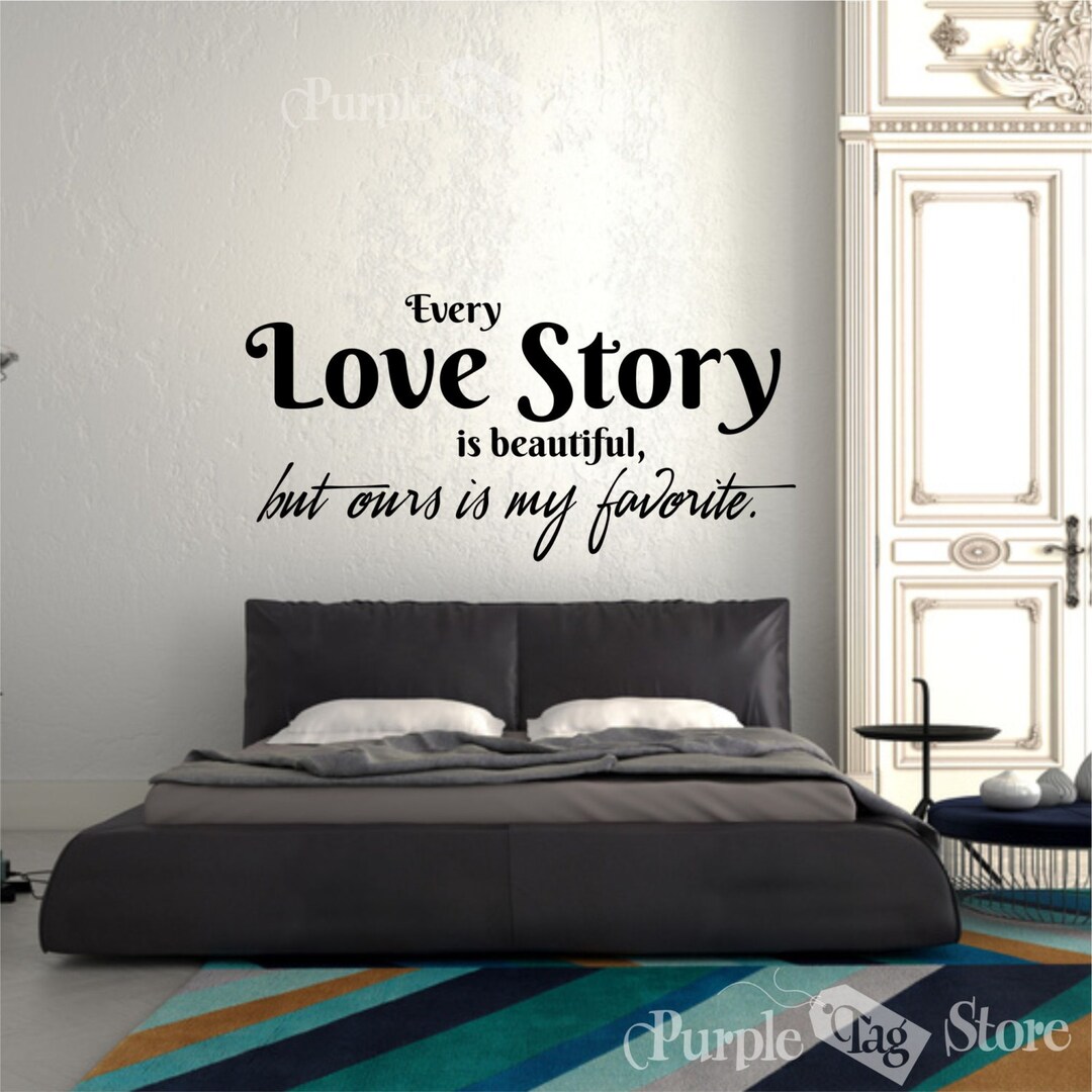 Love Story Vinyl Art Home Style Wall Bedroom Room Quote Decal Sticker ...