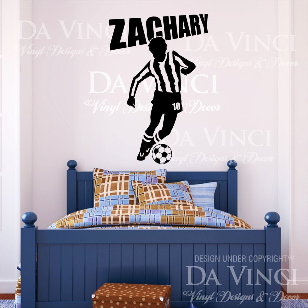 Soccer Player Wall Room Personalized Custom Name Vinyl Wall Decal ...