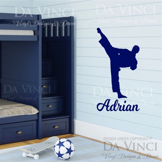 Karate Martial Arts Wall Room Personalized Custom Name Vinyl Sticker B
