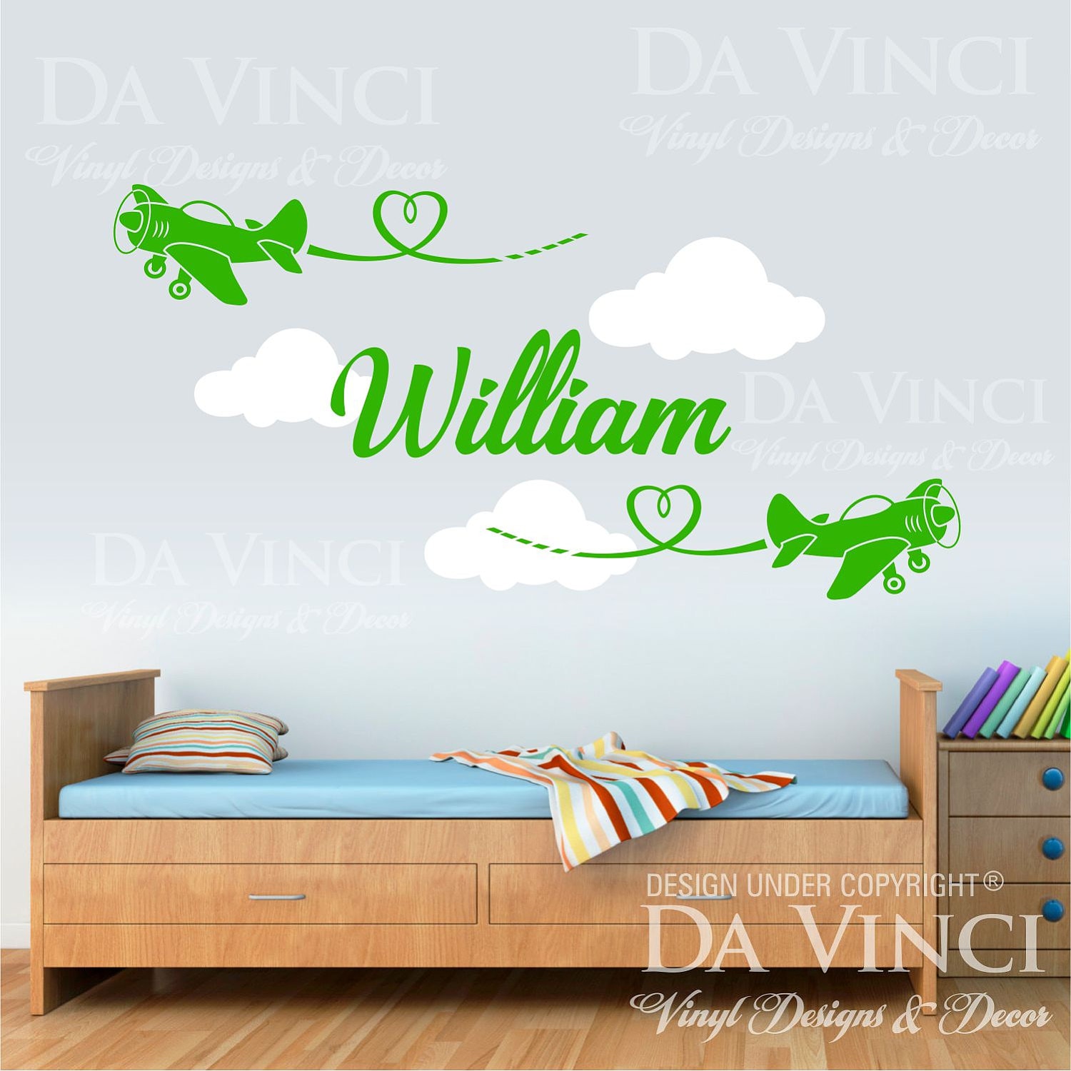 Airplane Aircraft Planes Wall Custom Name Vinyl Wall Decal Sticker Room ...