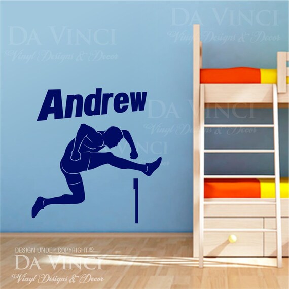 Track Field Runner Athletic Decal Custom Girl Name Personalized Vinyl Sticker A