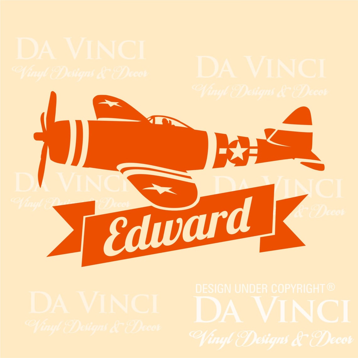 Airplane Aircraft Planes Warbird Wall Room Custom Name Vinyl Wall Decal ...