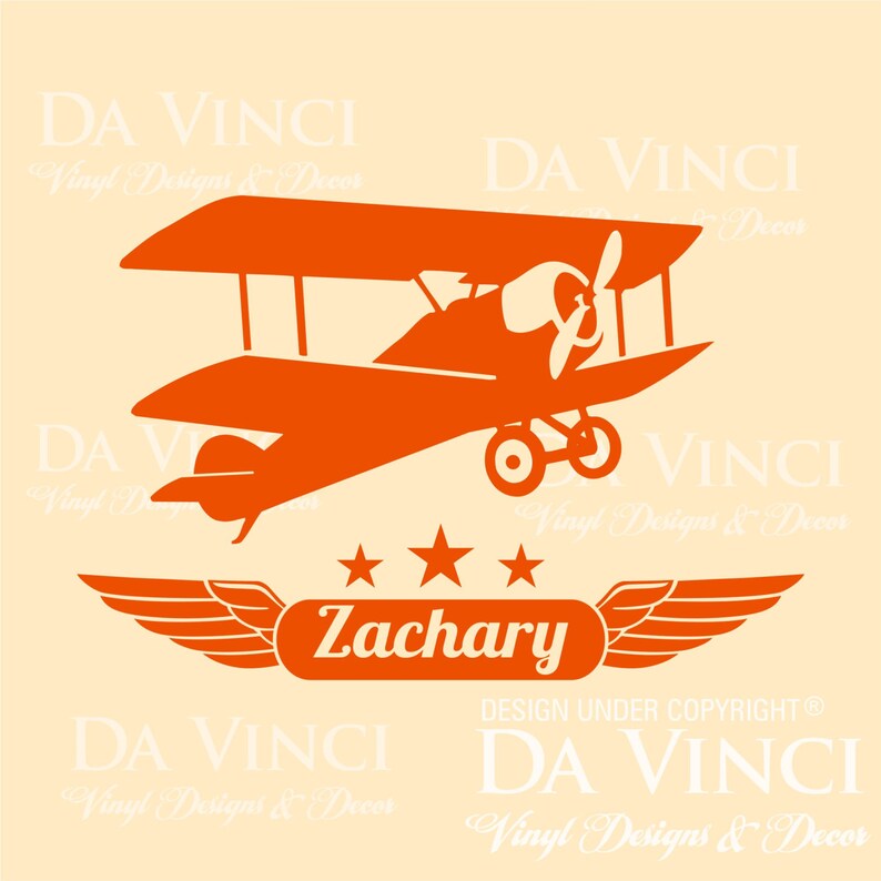 Airplane Aircraft Planes Biplane Custom Wings Wall Name Vinyl - Etsy