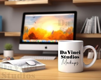 Maqueta de taza - Maqueta de taza de café - Maquetas de tazas - Maqueta de taza - Maqueta de taza acogedora - Maqueta de taza en blanco - Maqueta de taza blanca - Foto de archivo SM11