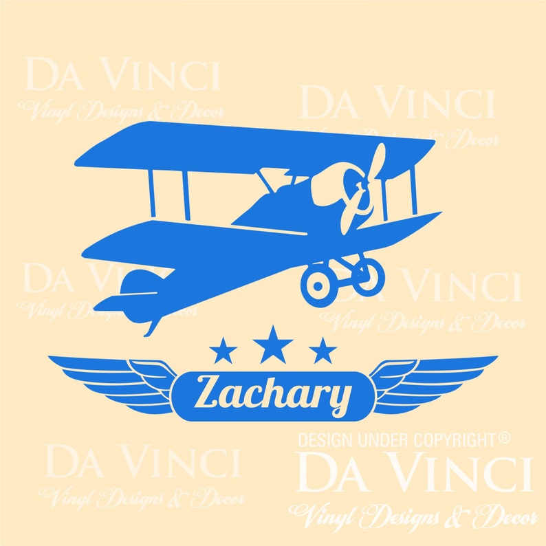 Airplane Aircraft Planes Biplane Custom Wings Wall Name Vinyl - Etsy