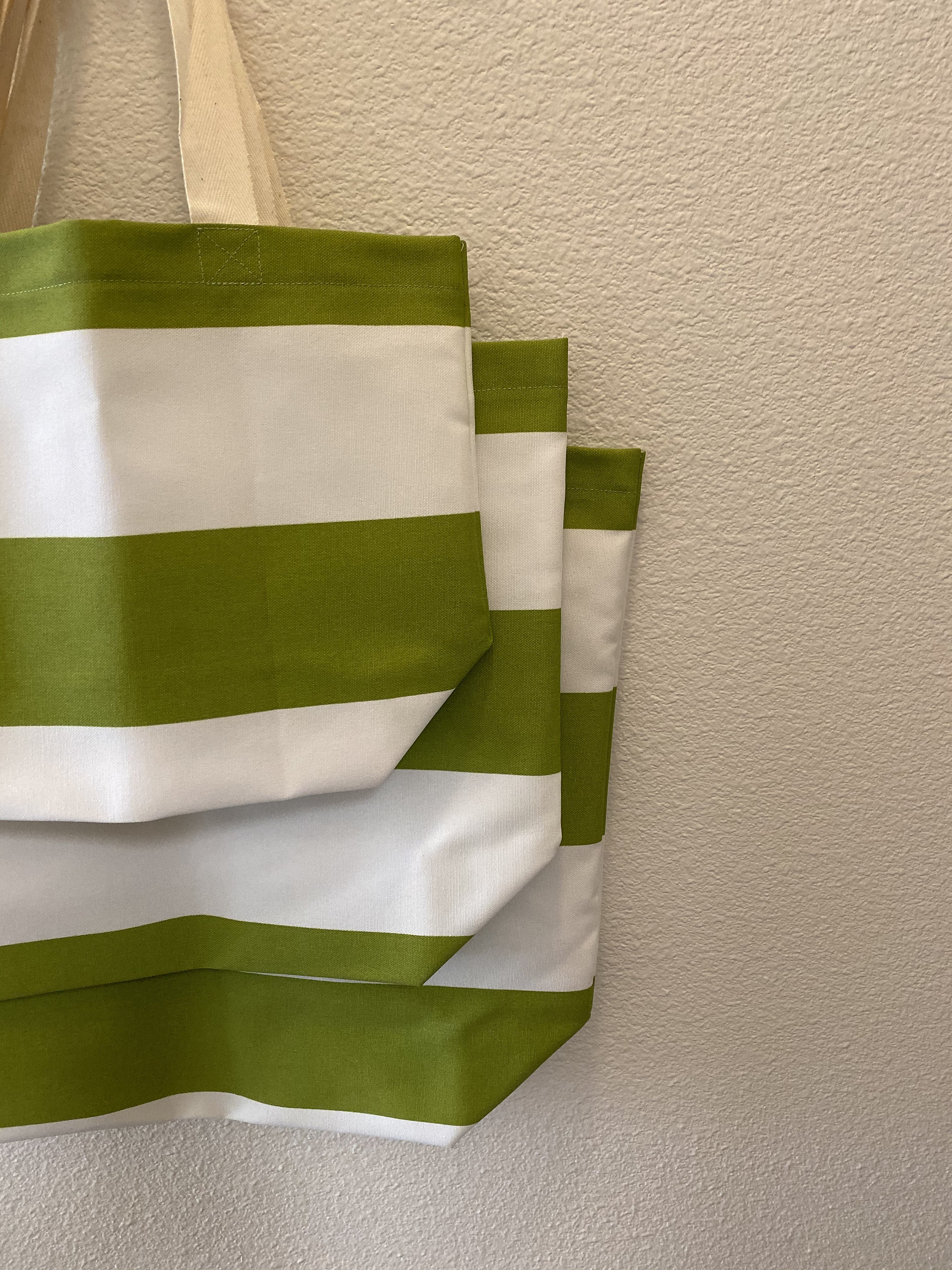 Green Stripe Reusable Grocery Bags, Produce Bags, Reusable Farmers