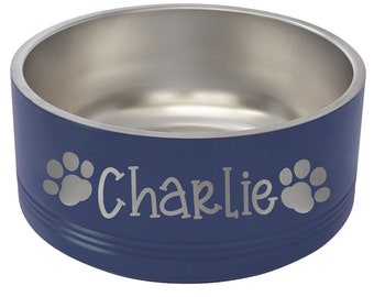 Custom Engraved Dog Bowl for Dog Personalized Dog Bowl with Name Custom Insulated Pet Food Bowl for Cat Stainless Pet Bowls for Pet 3 Sizes