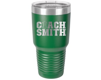 Personalized Baseball Coach Tumbler: Engraved Stainless Steel Gift