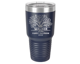 Personalized Family Reunion Tumbler – Custom Engraved Name & Year, Stainless Steel Cup, Reunion Gift, Keepsake, Group Order Friendly