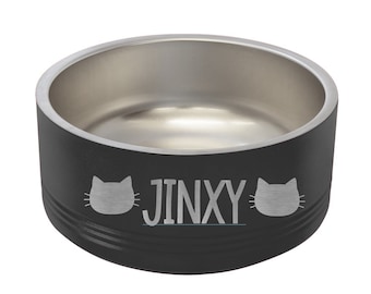 Personalized Cat Bowl: Engraved Stainless Steel Pet Food Bowl