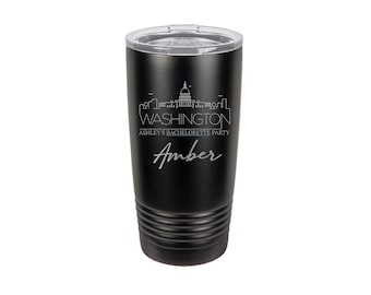 Engraved Washington DC Tumbler: Personalized Bachelorette Party Gift