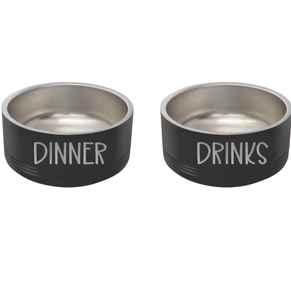 Engraved Dog Bowl Set for Dinner Drinks Insulated Pet Food Bowl for Cat Stainless Pet Bowls for Pet 3 Sizes