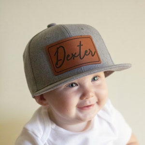 Baby Kids Trucker Hat Leather Patch Hat  Custom Name Hat Kid Trucker Hat Personalized Hat Easter Gift For Boys