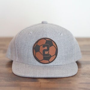 Custom Soccer Leather Patch Hat: Infant, Toddler, Adult
