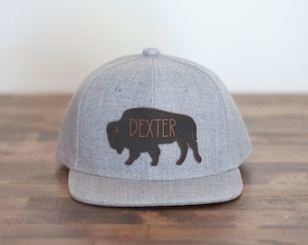Custom Buffalo Leather Patch Trucker Hat: Personalized Name Hat