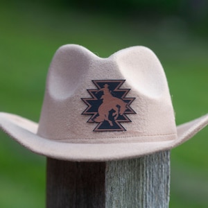 Cowboy Hat Rodeo for kids, Kids cowboy hat, kids cowboy costume, leather patch hat, custom name design, western kids