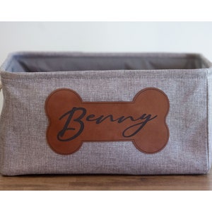 Custom Dog Storage Basket Personalized Dog Toy Basket Dog Toy Box Pet Toy Organizer Cat Toy Storage Pet Toy Storage Bin Foldable Basket
