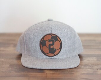 Custom Soccer Leather Patch Hat: Infant, Toddler, Adult