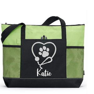 Veterinary Technician Bag, Personalized Vet Tech Bag, Gift for Vet Tech Week, Veterinarian tote bag