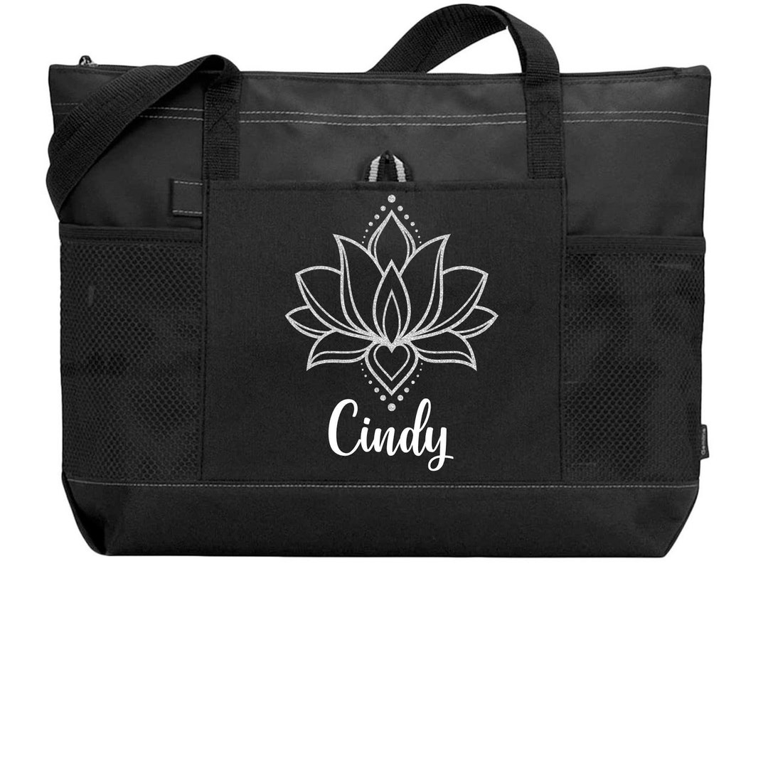 Personalized Yoga Bag, Custom Yoga Bag, Lotus Flower Bag for Christmas