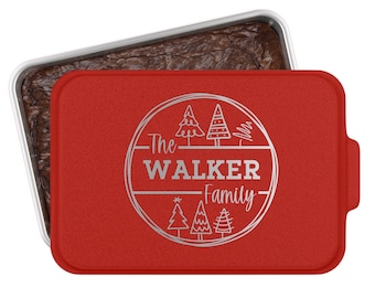 Personalized Cake Pan with Lid: Laser Engraved Aluminum Baking Pan